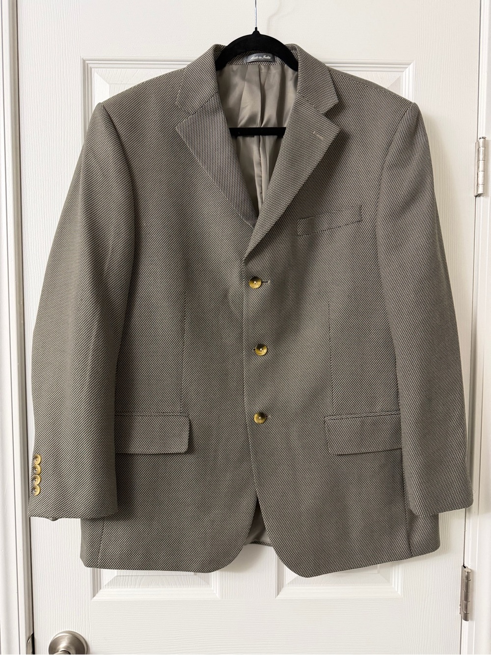 Oscar de la Renta Men’s Vintage Single Breasted Taupe Sport Coat Size 44R